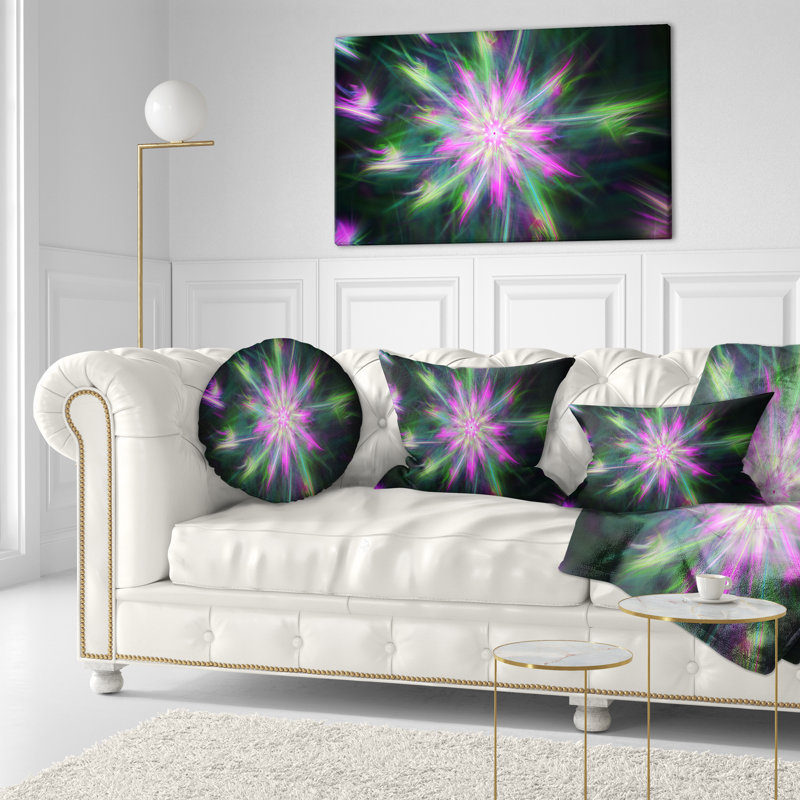 Coussin décoratif à imprimé abstrait vert