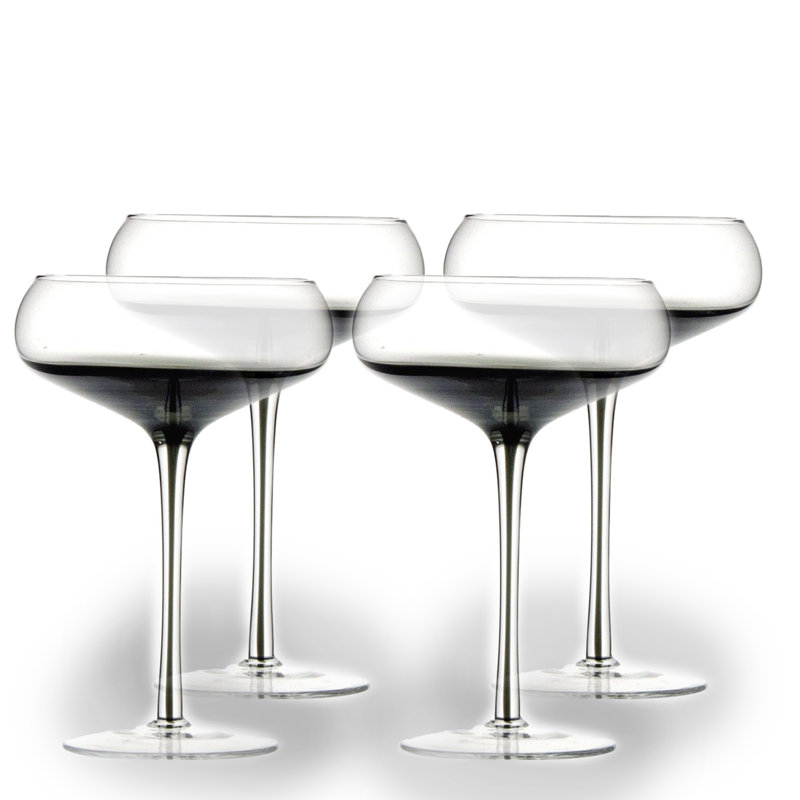 Gem Cocktail Coupe 5 oz, Noir/transparent