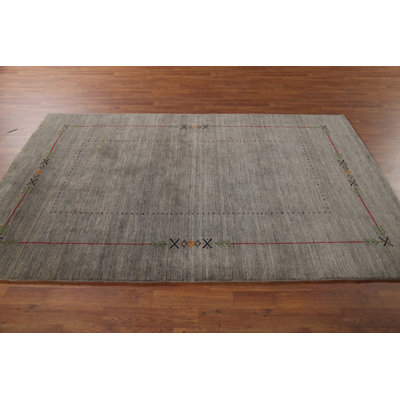 Tapis oriental rayé à la main Gabbeh 5 x 8