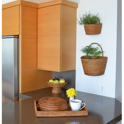 Everard Wicker Wall Organizer with Wall Baskets