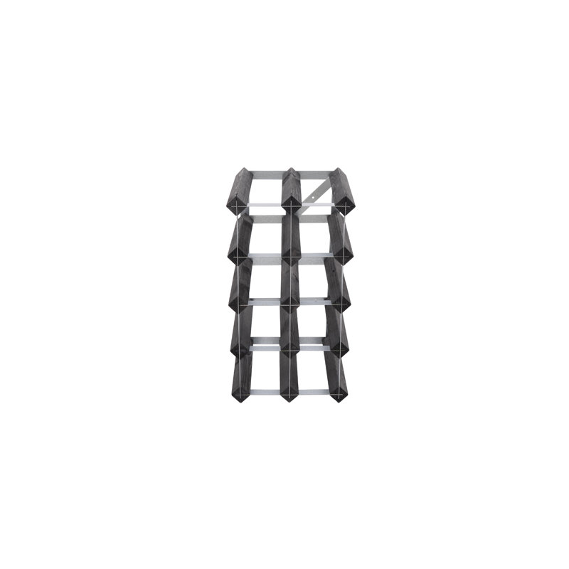 Bohun 12 Bottle Solid Wood Standard Wine Bottle Rack Black