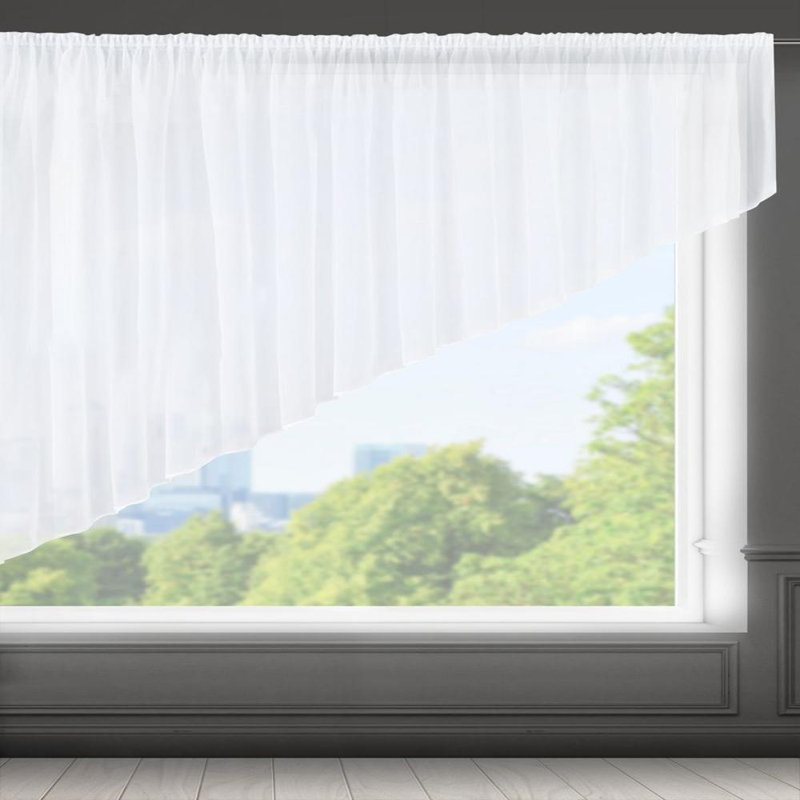 Solid Colour Scalloped Window Pelmet, White