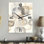 Neutral Oval Grey Stones II - Abstract Metal Wall Clock