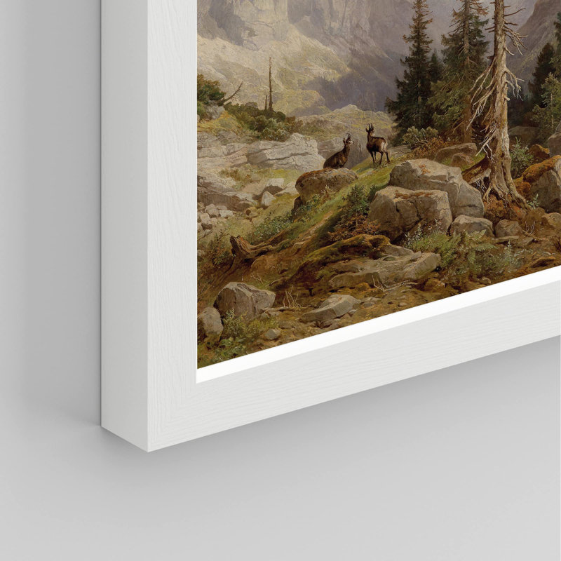 «Winter Autumn Mountain Pine Tree» sur, Blanc, H 14 po x l 11 po