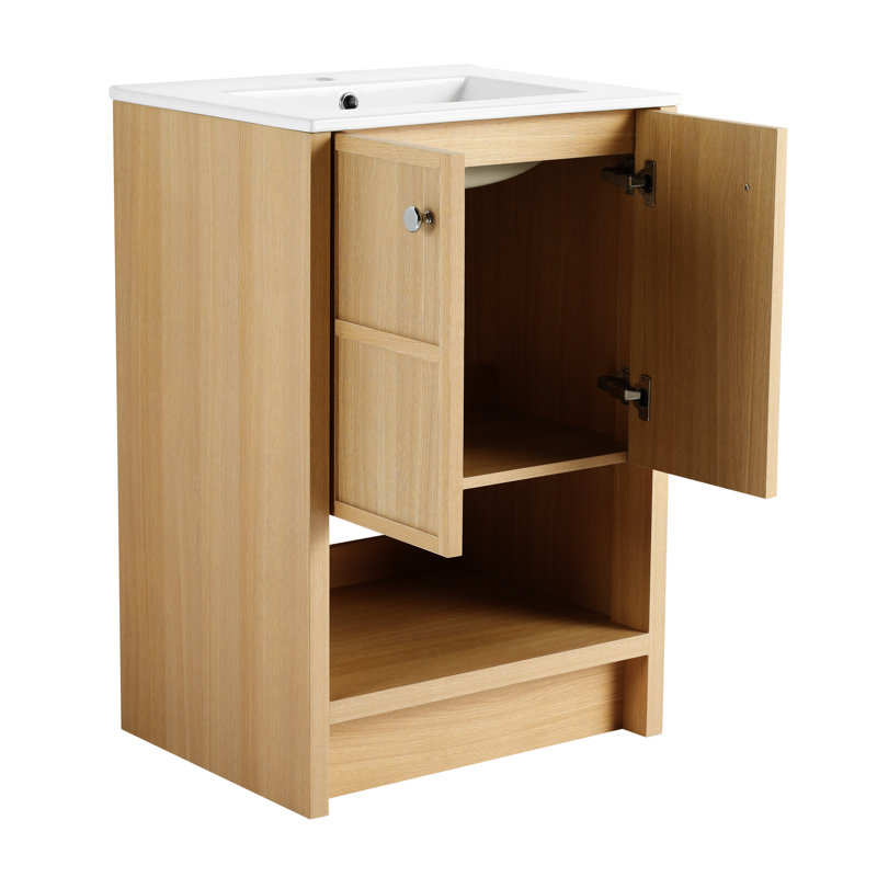 Meuble-lavabo autoportant en céramique 24 po 24 po
