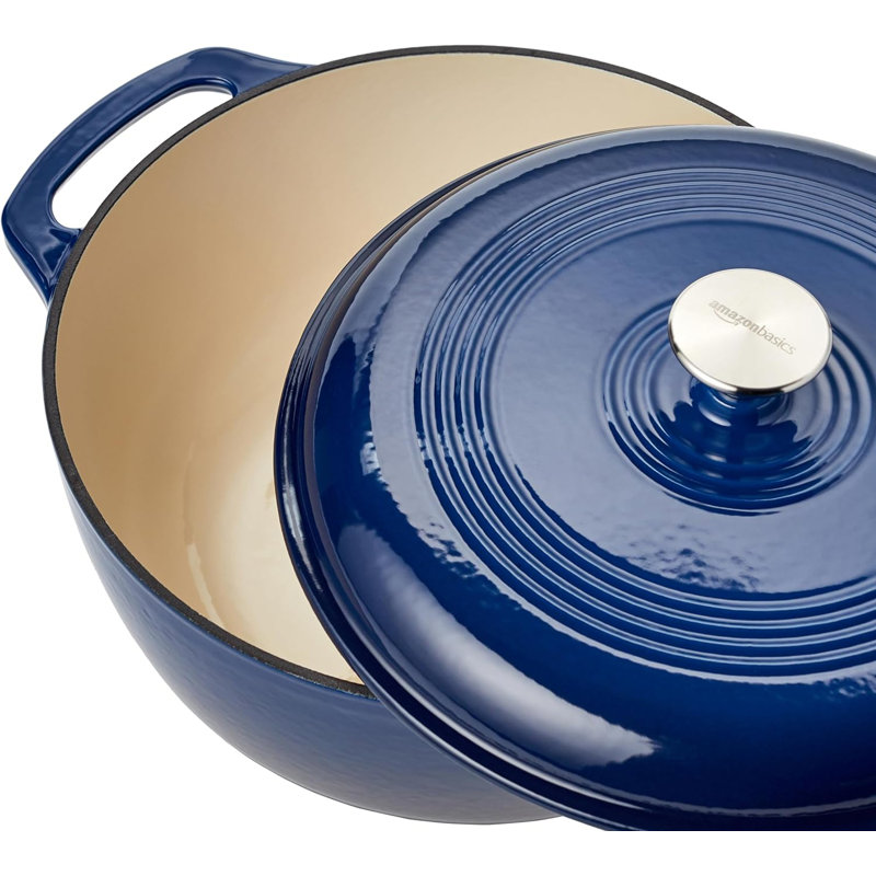 Indigo Enameled Cast Iron 6 Quart Dutch Oven