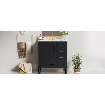 Meuble-lavabo 30 po avec lavabo en céramique