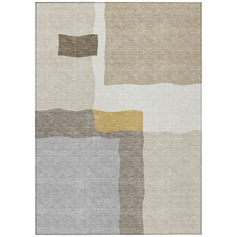 Machine Washable Indoor/Outdoor Kugler ACN2400 Abstract Rug, Rectangle 8' x 10'