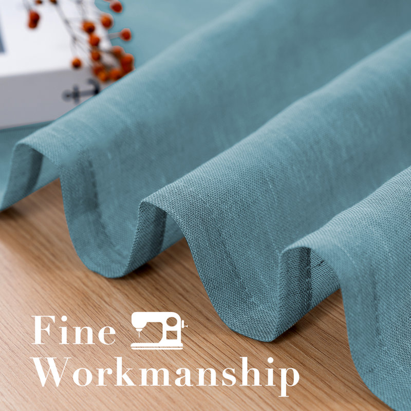 Linen Blended Textured Semi-Sheer Grommet Curtains - 37"/52" Widths Semi-Private & Light-Filtering Linen-Style Panels for Bedroom 