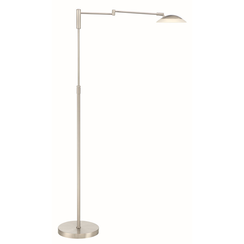 Millsaps 54'' LED Swing Arm Floor Lamp, Satin Nickel