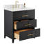 Ensemble de meuble-lavabo simple 30 po avec plateau en marbre de Carrare Marilena-88582643