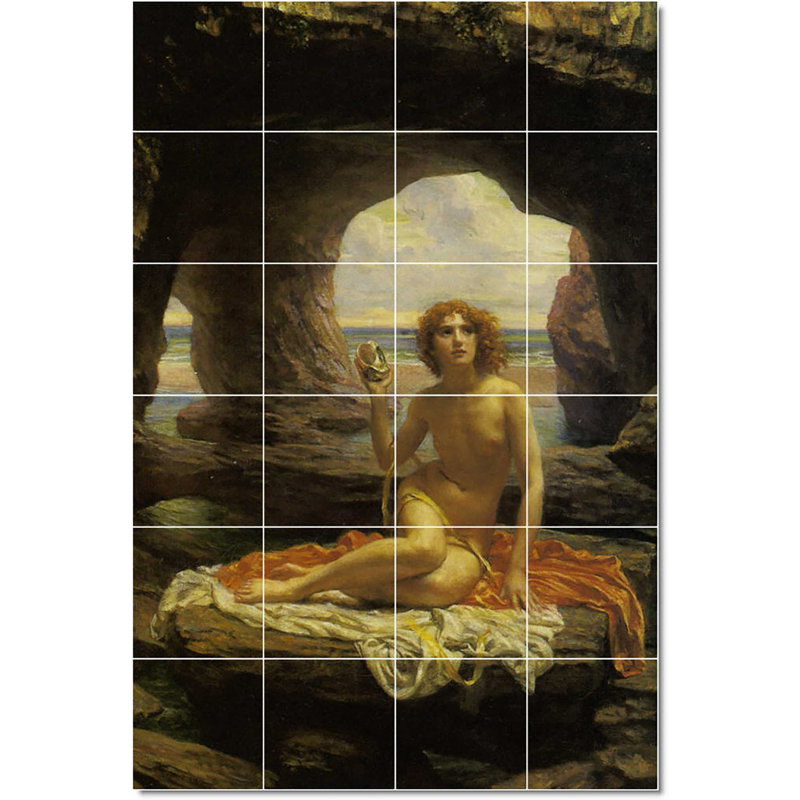 Carreau de céramique décorative 17 po x 25,5 po 4,25 po x 4,25 po, Edward Poynter Nude W22913