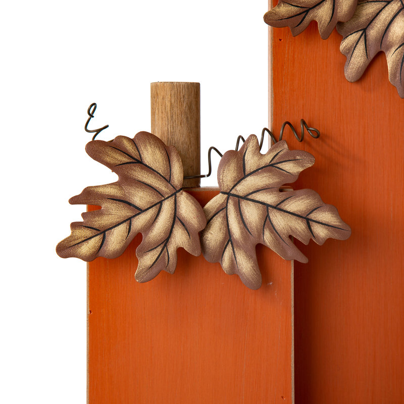 Décoration de citrouille d'automne éclairée à DEL H 30 po avec couronne