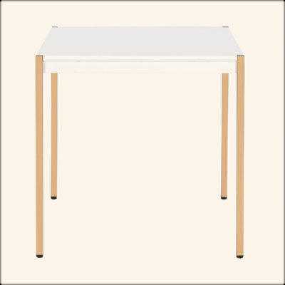 Square Top End Table With Metal Legs