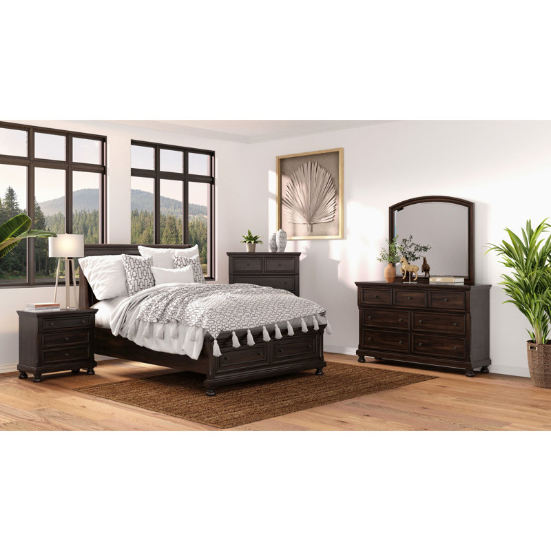 Table de chevet en cerisier foncé Classy