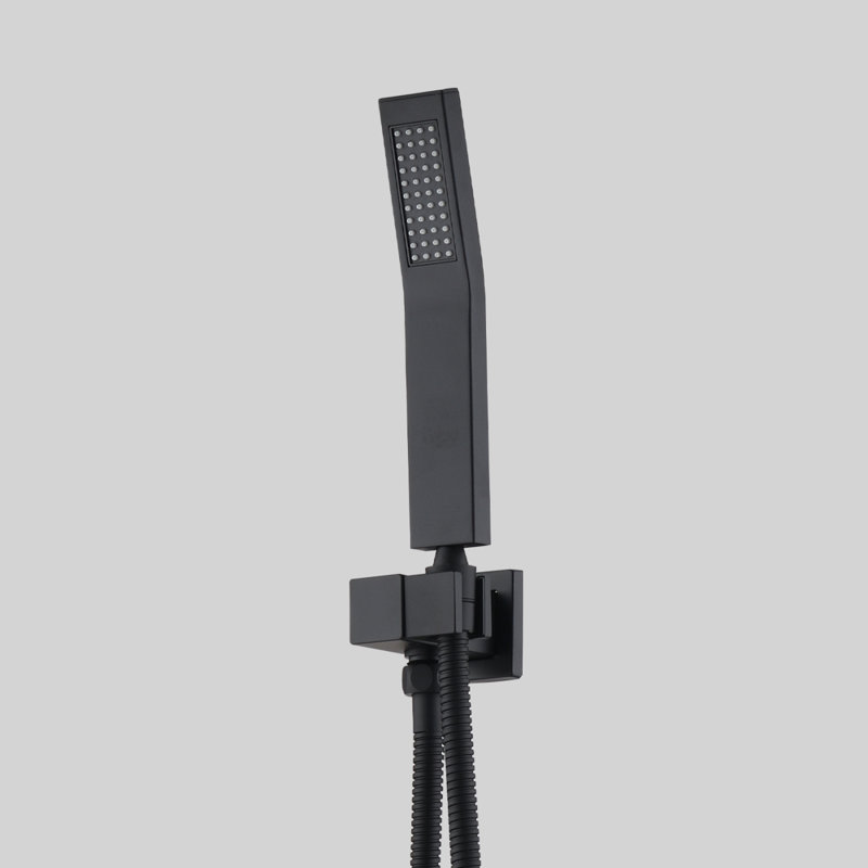 Ceiling Mounted Shower System Combo Set With Handheld And 10"Shower Head, Matte Black