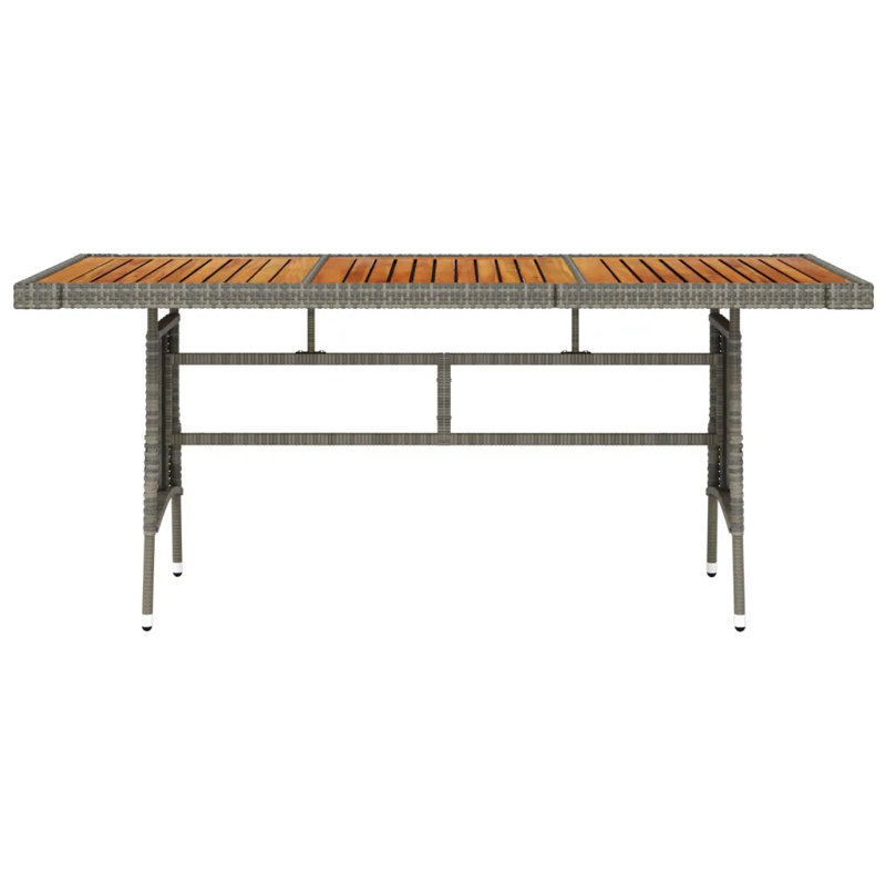 Abdisamad Rectangular Metal Outdoor Dining Table , 160cm cm W 70cm cm D, Grey