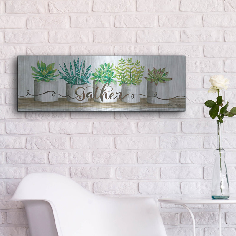 «Gather Succulent Pots» par Cindy Jacobs, H 12 po x l 36 po