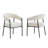 Greige Dining Chairs with Arm and Metal Legs, Upholstered Accent Chair for Kitchen, Living Room, Vanity-1716809787