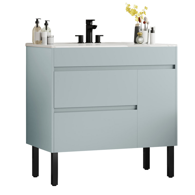  36 Inch Bathroom Vanity With Sink, Gray
