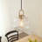1-light Striped Glass Single Pendant