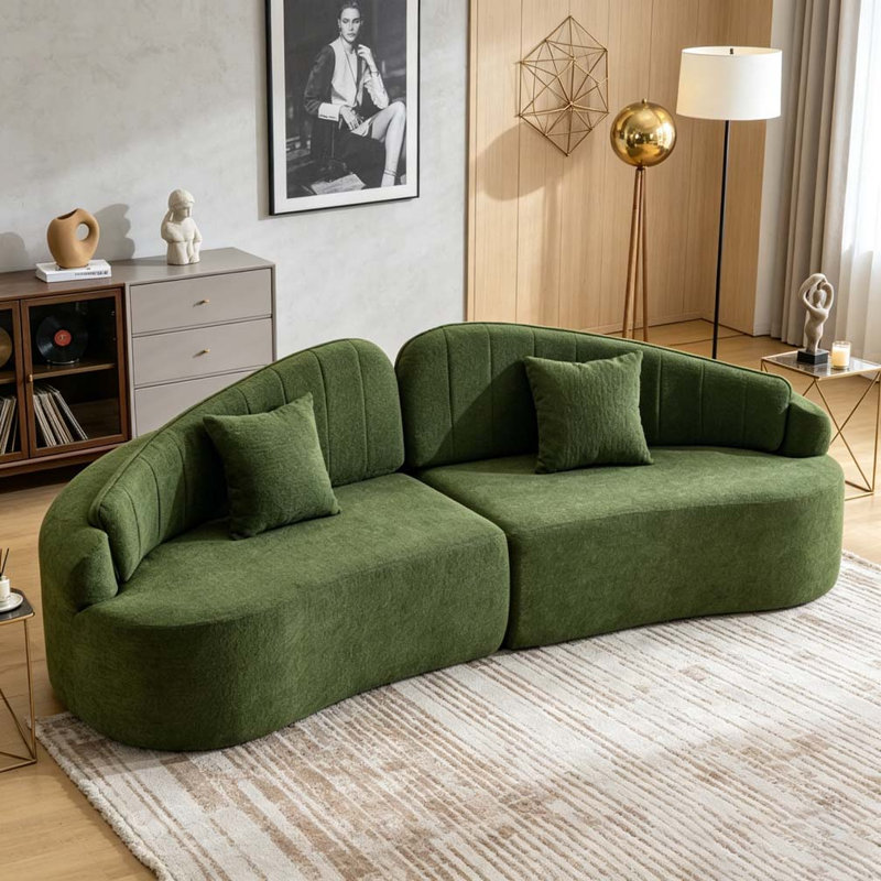 Canapé courbé, Green-four-seat