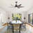 56"  Matte Black Ceiling Fan With LED Light  -2038105096