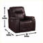 Fauteuils inclinables | Triple appui-tête / repose-pieds / lombaire | Porte-gobelets lumineux | Transitionnel | Similicuir brun noyer | Brun | Tissu