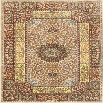 Tapis brun clair/beige traditionnel Manfull