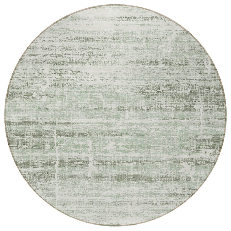 Tapis extérieur rond lavable ivoire 8 po
