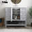 MDF Grey 36 Inch Bathroom Vanity With Sink, One Cabinet And Three Drawers And Open Shelf
