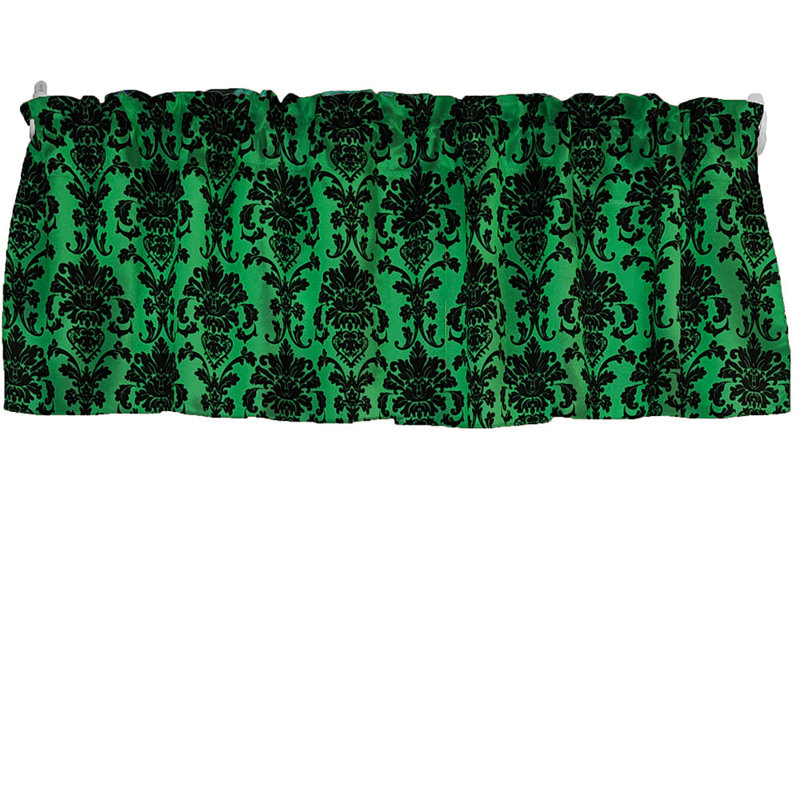 Cantonnière florale en damas 58 po, L 58 po x L 18 po, Vallée verte