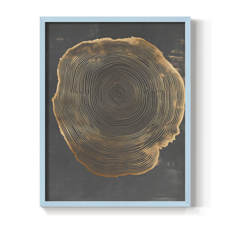 Impression abstraite encadrée XCVI - prête à être accrochée, Bleu, H 29 po x l 23 po