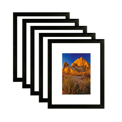 Black MDF Wall Picture Frame with PS Glazing, 8 x 10 Inch Display