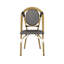 Chaise d'extérieur Pe et aluminium 2, noir et blanc, imprimé, ensemble de sièges rouille et bistro, bistro
