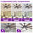 Lisa 60" Windmill Large Ceiling Fan with 3CCT LED Lights and Remote Control, 6-Speed Reversible DC Motor, 5"/10" Downrods-658307221