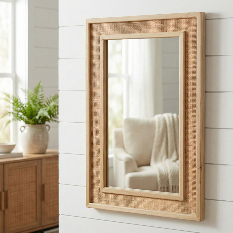 Miroir mural Rustic, Bois naturel, L 24 po x H 36 po