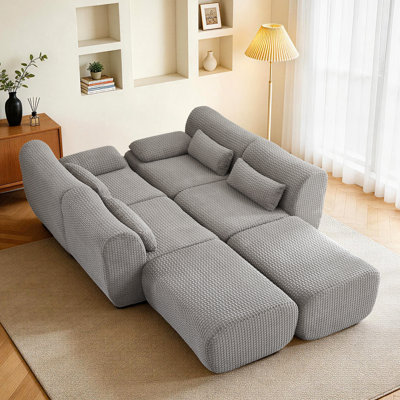 Canapé modulaire de 141 po avec repose-pieds modulaire avec repose-pieds et siège profond 141 po pour salon