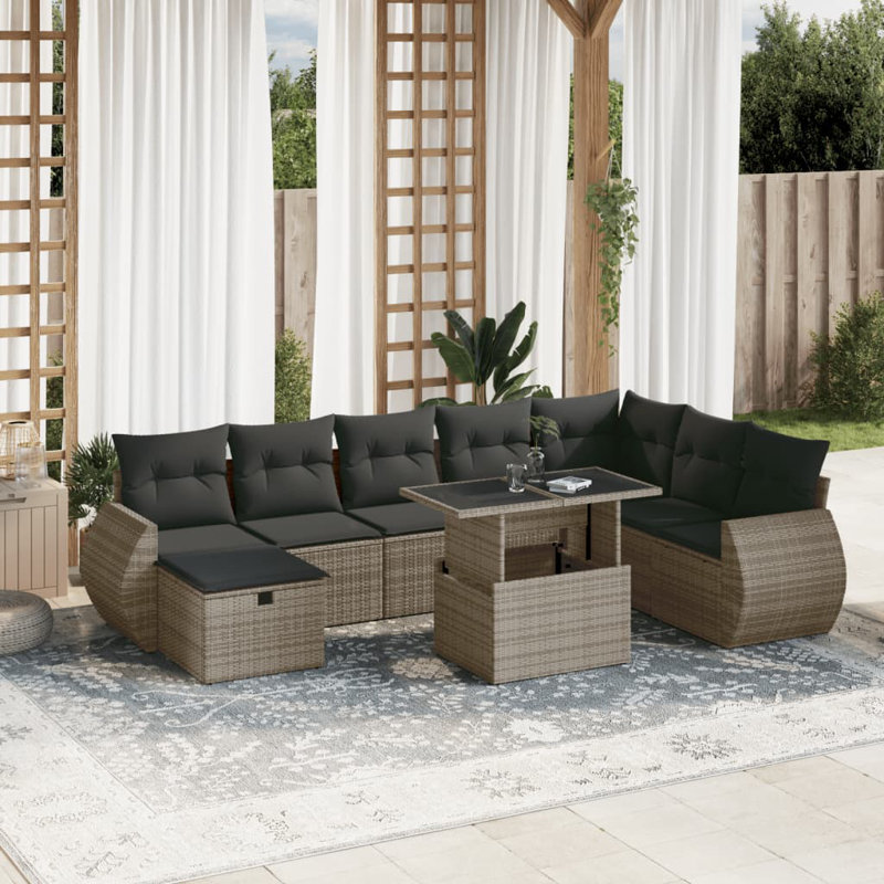 Vidaxl Garden Sofa Set Grey