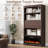 Luper 71inch Standard Bookcase,4-Shelf Bookcases Cabinet with Electric Firplace and Flip-shelf-277416124