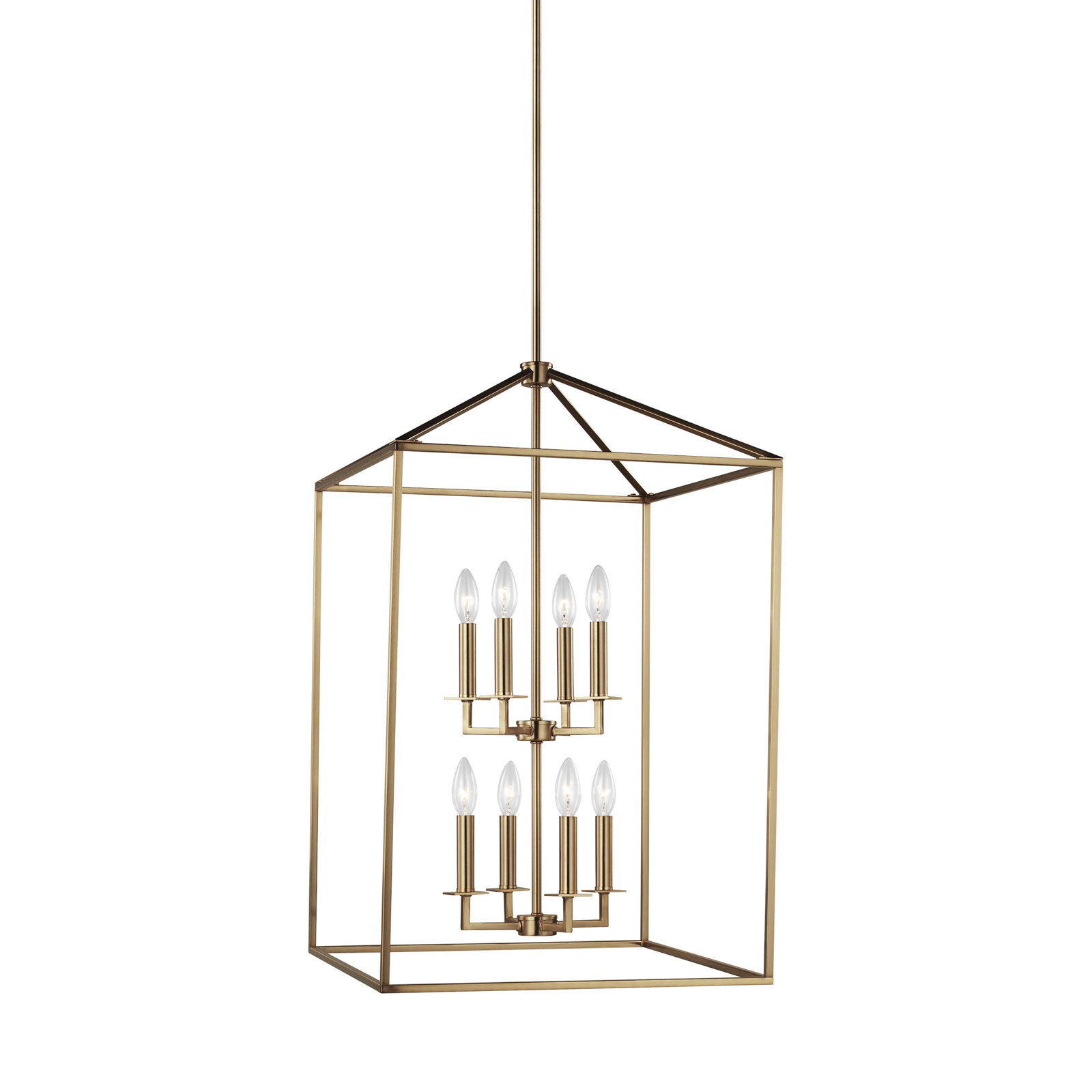 Ellis 8 - Light Dimmable Lantern Chandelier, Yes, 38" H x 22" W x 22" D, Satin Bronze