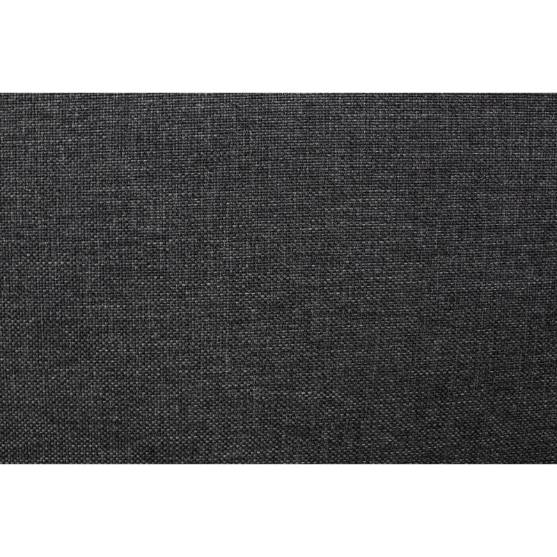 Tête de lit pour grand lit contemporaine en tissu d'ameublement en jute gris anthracite, Gris anthracite