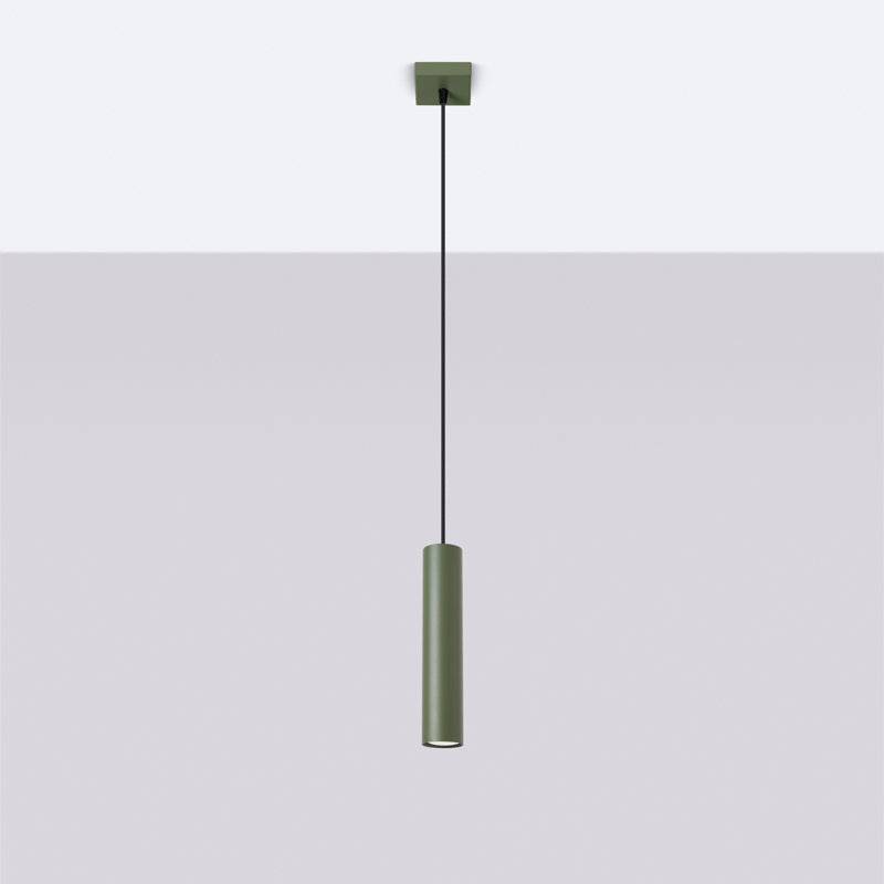 Bergmundur 1 - Light Stainless Steel Pendant, Green