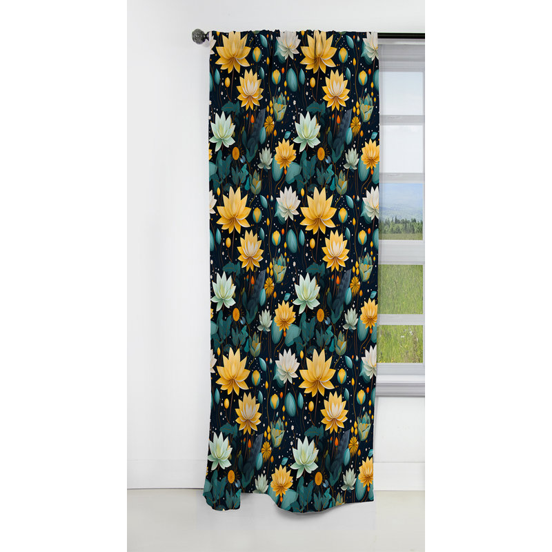 Inner Balance Pursuit Mediation - Rideau floral - Rideau occultant floral - 1 panneau, L 52 po x L 120 po