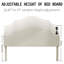 Lit plateforme tapissier avec tête de lit ajustable, rembourré en tissu de lin, lit plateforme de style simple et moderne sans sommier, assemblage facile-1148393227