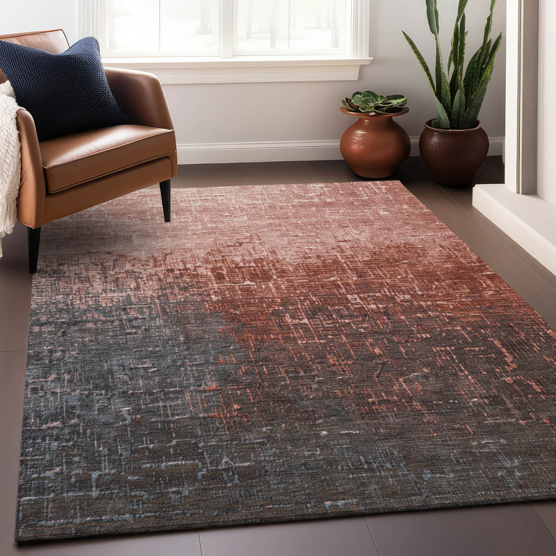 Tapis orange lavable intérieur / extérieur Sorella , 5' x 7'6"