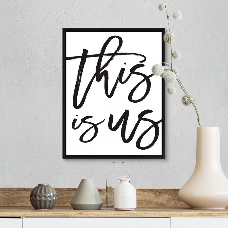 Family Quotes - This Is Us - reproduction sur toile, Cadre flottant noir, H 16 po x l 13 po x P 1,75 po