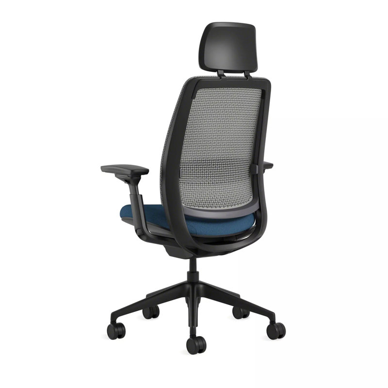 Steelcase Series 2 3D Microknit Airback Task Chair with Headrest, Persimmon/Nickel, Black, Hard Floor