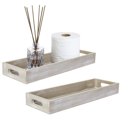 Keiralee Bathroom Décor Tank Tray for Accessories and Toilet Paper