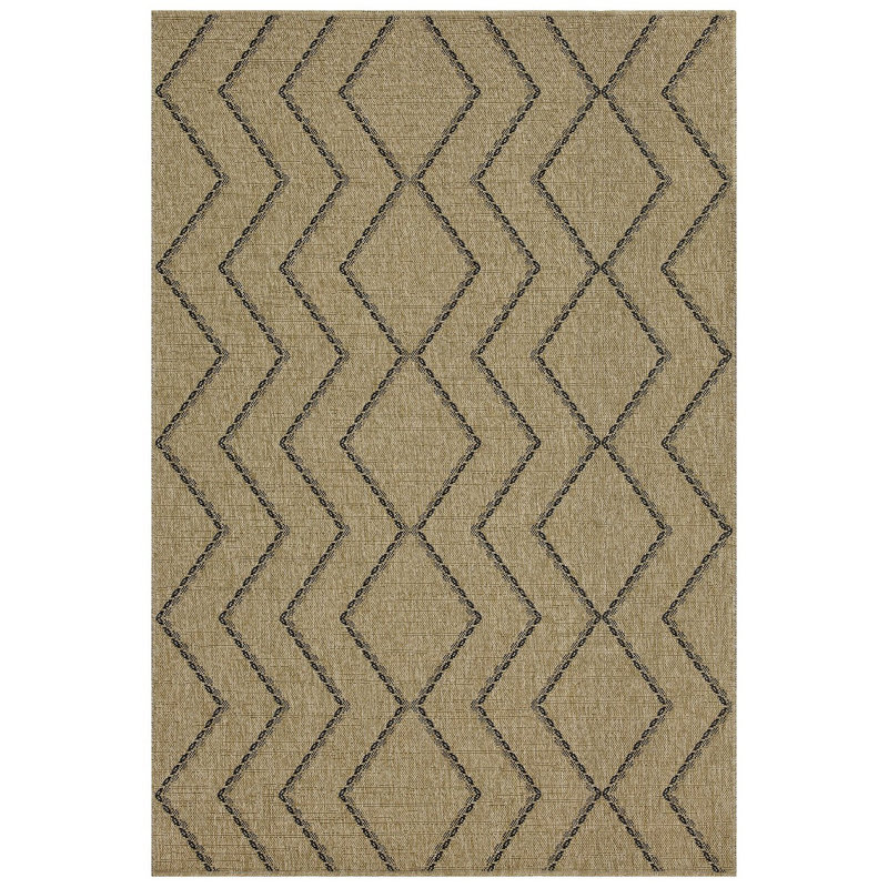 Indoor/Outdoor Area Rug, Natural/Black, Rectangle 7'10" x 10'3"